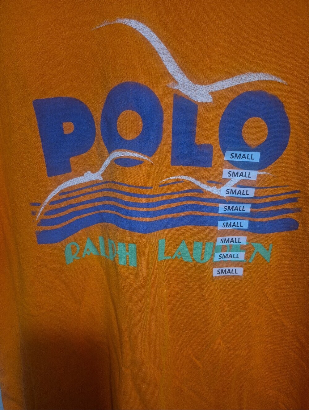 Polo by Ralph Lauren Graphic T-Shirt Men's Small Orange Classic Fit - Picture 2 of 5